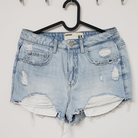 Garage Denim Distressed Shorts - Picture 1 of 2